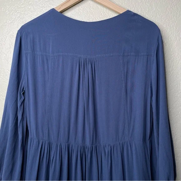 Holding Horses Anthropologie Blue Pink Dip Dye Ombré Tassel Peasant Dress - Picture 11 of 13